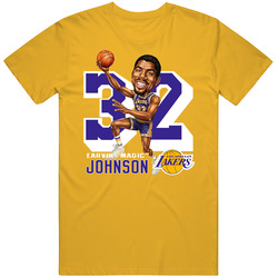 Magic Johnson Caricature Baksetball Unisex Cotton Tee Classic T Shirt