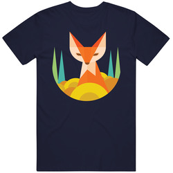 Geometric Fox Wolf Men's Unisex Cotton Tee Classic T Shirt