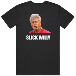 Slick Willy Bill Clinton Smoking Cigar Unisex Cotton Tee Classic T Shirt