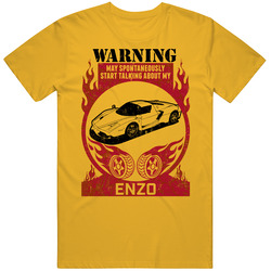 2002 Ferrari Enzo Warning May Start Talking About My Car Worn Look Unisex Cotton Tee Classic T Shirt