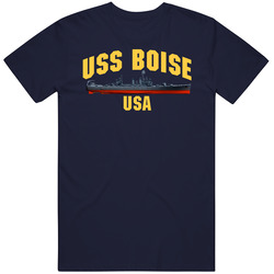 Uss Boise Usa American Naval Ship Vessel Military Fan Gift Idea Unisex Cotton Tee Classic T Shirt