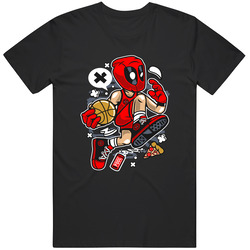 Deadpool Basketball , Black Unisex Cotton Tee Classic T Shirt