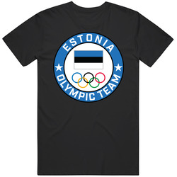 Estonia Winter Olympic Team Pyeongchang 2018 Round Logo Unisex Cotton Tee Classic T Shirt