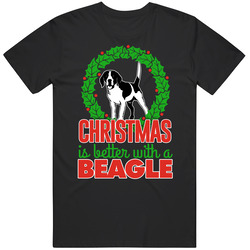 Christmas Is Better With A Beagle Cute Holiday Custom Dog Breed Gift Unisex Cotton Tee Classic T Shirt