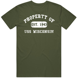 Property Of Uss Wisconsin Established 1943 Us Navy Unisex Cotton Tee Classic T Shirt