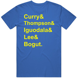 Curry Thompson Iguodala Lee Bogut Golden State Basketball Unisex Cotton Tee Classic T Shirt