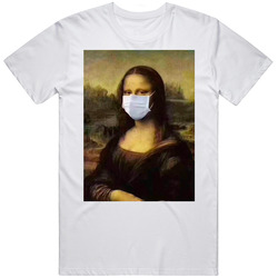 Mona Lisa Face Mask Funny Pandemic 2020 Unisex Cotton Tee Classic T Shirt