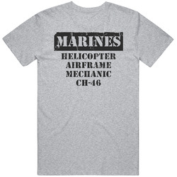 Helicopter Airframe Mechanic Ch-46 Marines Unisex Cotton Tee Classic T Shirt