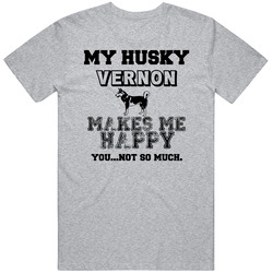 Vernon Husky I Care About My Dog Funny Best Friend Dog Lover Unisex Cotton Tee Classic T Shirt