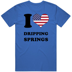 Dripping Springs I Love Heart Usa Flag Texas Unisex Cotton Tee Classic T Shirt