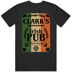 Clark Irish Pub Sign Custom St Patricks Day Last Name Ireland Pride Unisex Cotton Tee Classic T Shirt
