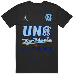 Unc Tar Heels Logo North Carolina Ncaa Basketball Championship Cut The Net Design Michael Jordan Graphic Design Custom Casual Unisex Cotton Tee Classic T Shirt