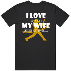 I Love My Wife I Love It When My Wife Lets Me Play Softball Unisex Classic T Shirt