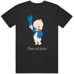 Porky Pig Thats All Folks Cartoons Looney Toons Character Unisex Classic T Shirt