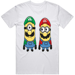 Super Mario Bros Mario And Luigi As Minion's In Jumpsuits Funny Parody Graphic Unisex Classic T Shirt