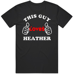 This Guy Loves Heather Heart Valentines Day Name Unisex Classic T Shirt