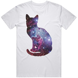 Space Cat Funny Astronomy Cosmos Nebula Geek Unisex Cotton Classic T Shirt