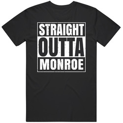 Straight Outta Monroe Planets Stars Solar System Unisex Cotton Classic T Shirt