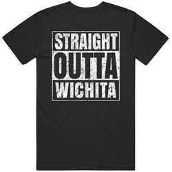 Straight Outta Wichita City Grunge Worn Look Parody Unisex Cotton Classic T Shirt
