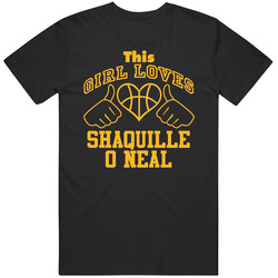 Shaquille O Neal This Girl Loves Heart Los Angeles Basketball Unisex Cotton Classic T Shirt