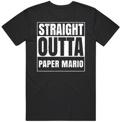 Straight Outta Paper Mario Favorite Video Game Cool Parody T Shirt Distressed Unisex Cotton Classic T Shirt