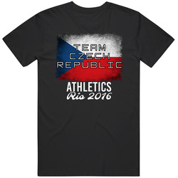Czech Republic Athletics Rio 2016 Olympic Team Flag Unisex Cotton T Shirt