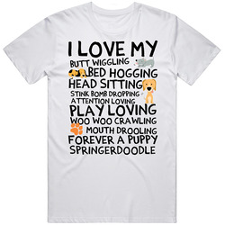 Springerdoodle I Love My Dog Breed Funny Custom Family Pet Lover Unisex Unisex Cotton T Shirt
