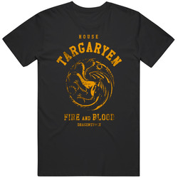 Game Of Thrones T Shirt Funny Parody House Targaryen Fire and Blood Flag Khaleesi Official Unisex Apparel Unisex Cotton T Shirt