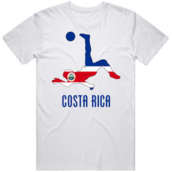 Costa Rica Bicycle Kick World Cup Soccer Football Mens White Unisex Cotton T Shirt
