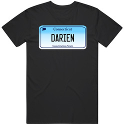 Darien Connecticut Custom City License Plate Customizable Unisex Cotton T Shirt Darien Connecticut Custom City License Plate Customizable Unisex Cotton T Shirt