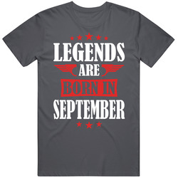 Legends Born September Charcoal Unisex Cotton T Shirt