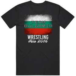Bulgaria Wrestling Rio 2016 Olympic Team Flag Unisex Cotton T Shirt Bulgaria Wrestling Rio 2016 Olympic Team Flag Unisex Cotton T Shirt