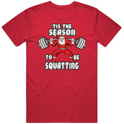 Christmas Crossfit T-shirt Funny Santa Tee Squat Gym Unisex Cotton T Shirt