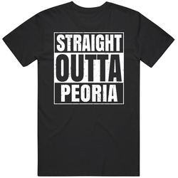 Straight Outta Peoria Illinois City Compton Parody Grunge Unisex Cotton T Shirt Straight Outta Peoria Illinois City Compton Parody Grunge Unisex Cotton T Shirt