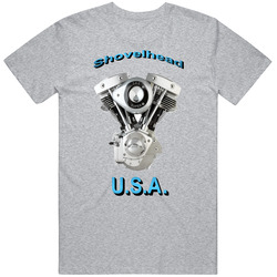 Shovelhead Motorcycle Engine Usa Unisex Cotton T Shirt