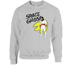 Space Ghost Cartoon Unisex Cotton Crewneck Sweatshirt