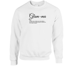 Glam-ma - Black Font Unisex Cotton Crewneck Sweatshirt