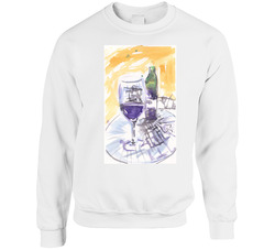 Wine Time By Paintsarahpaint - Unisex Cotton Crewneck Sweatshirt Wine Time By Paintsarahpaint - Unisex Cotton Crewneck Sweatshirt