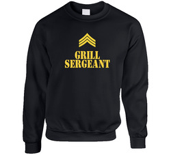 Usa - Grill Sergeant - Black Unisex Cotton Crewneck Sweatshirt