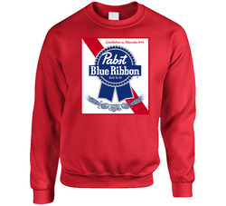 Irw Pabst Blue Ribbon T  Men (red) Unisex Cotton Crewneck Sweatshirt