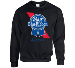 Pabst Blue Ribbon Beer Logo 2 Unisex Cotton Crewneck Sweatshirt
