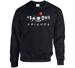 New Horror Friends Scary Movie Characters Halloween Adult Unisex Cotton Crewneck Sweatshirt