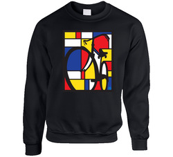 Mondrian Bicycle Unisex Cotton Crewneck Sweatshirt