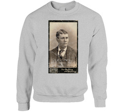 Ed Delahanty 1895 Retro Sports Baseball Collectors Card Fan Worn Look Unisex Cotton Crewneck Sweatshirt
