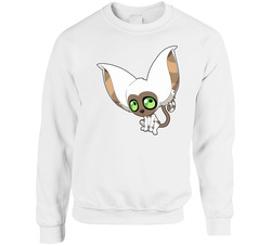 Avatar The Last Airbender - Momo - Cute White Unisex Cotton Crewneck Sweatshirt