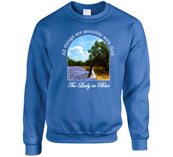 All Things Are Possible With God White Letters Unisex Cotton Crewneck Sweatshirt