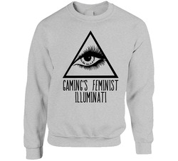 Gamings Feminist Illuminati Funny Eye Unisex Cotton Crewneck Sweatshirt