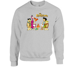 Flintstones Orange Unisex Cotton Crewneck Sweatshirt