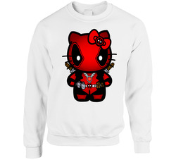 Tshirt Hello Kitty Deadpool Parody White Cotton Kids Apparel Unisex Cotton Crewneck Sweatshirt