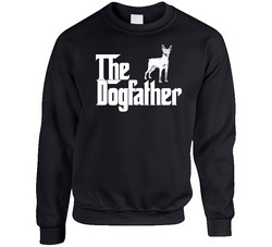 Miniature Pinscher Custom Dog Breed The Dogfather Black Unisex Cotton Crewneck Sweatshirt